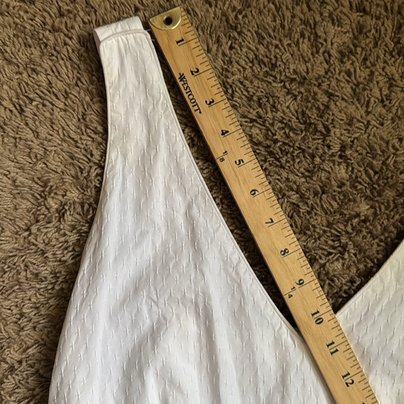 Ann Taylor White Cotton Blend Sleeveless Belted Tiered Midi Dress Size 16 Easter - Picture 4 of 9